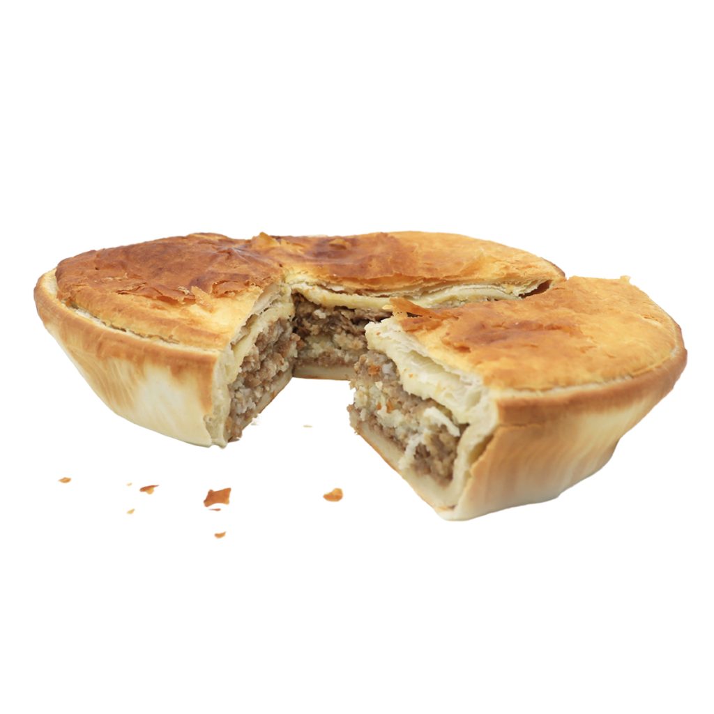 Homestyle Bake's Family Potato and Beef Pie, minced beef and seasoned sauce layered with lots of fluffy potato & a delish “pastry topper”.